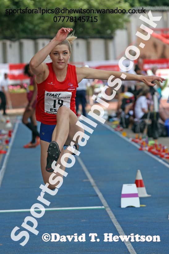Inter girls triple jump, 2015 English Schools, Gateshead. Photo: David T. Hewitson/Sports for All Pics